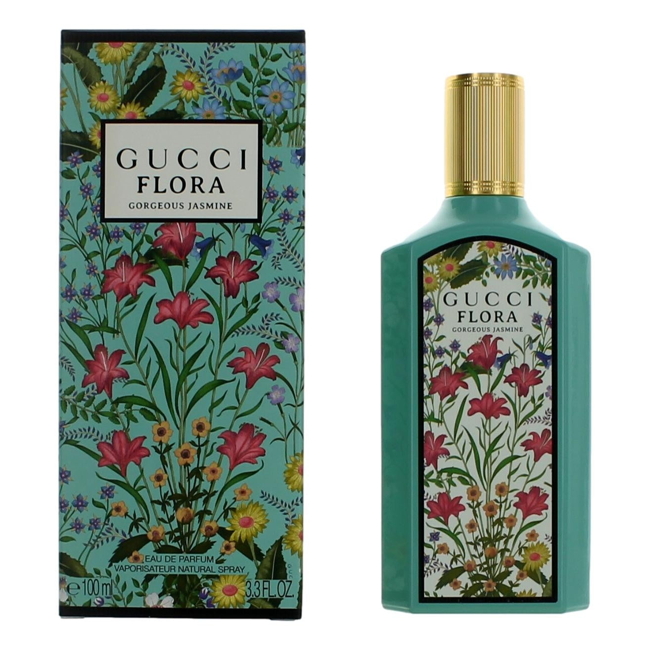 Bottle of Flora Gorgeous Jasmine by Gucci, 3.3 oz Eau De Parfum Spray for Women